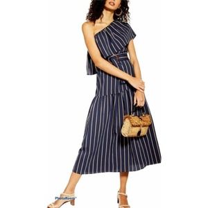 Topshop Sicily One Shoulder Midi Dress Size 8